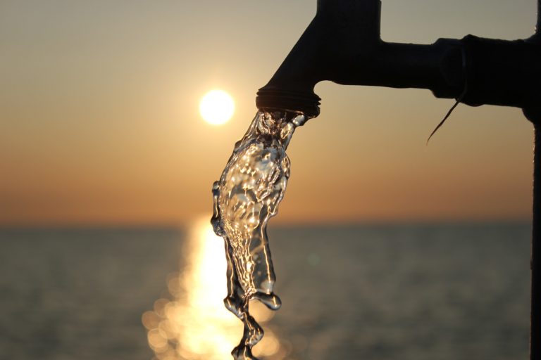 Water tap on the beach