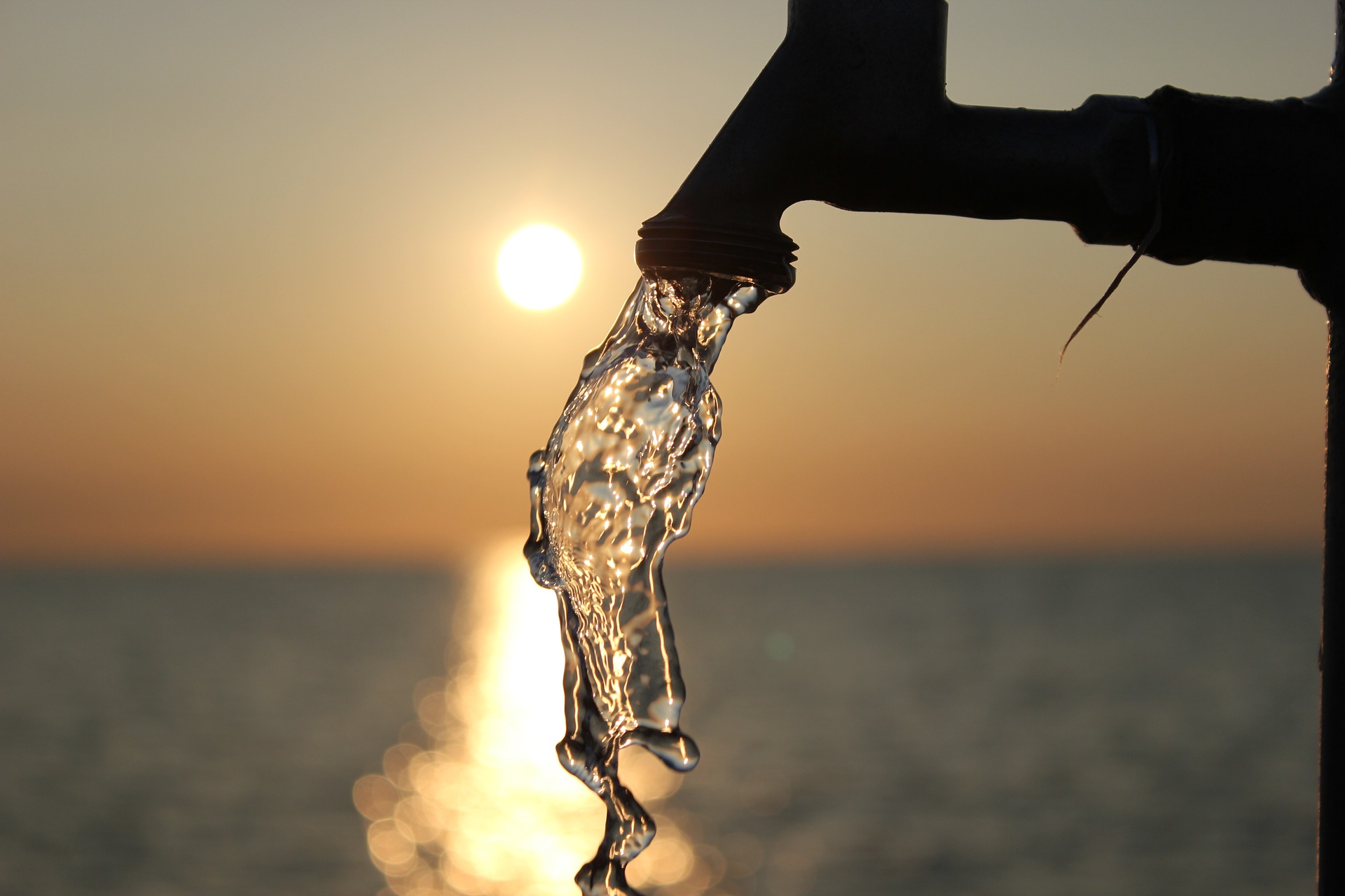 Water tap on the beach